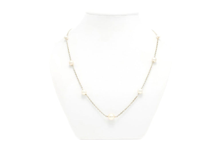 Art Déco - Collier en or blanc 18 carats et perles 58 Facettes 22172