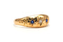 57 Bague Art déco en or jaune 18 ct, diamant et saphirs 58 Facettes B832
