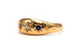 57 Bague Art déco en or jaune 18 ct, diamant et saphirs 58 Facettes B832