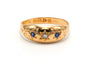 57 Bague Art déco en or jaune 18 ct, diamant et saphirs 58 Facettes B832
