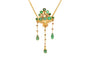 Collier années 50 en or jaune, émeraudes et perles 58 Facettes 23683