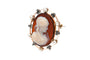 Art Nouveau - Broche en or jaune, camée agate, diamants et perles 58 Facettes 23989