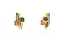 Boucles d'oreilles contemporaines en or jaune, saphirs et diamants 58 Facettes B914
