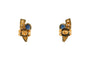 Boucles d'oreilles contemporaines en or jaune, saphirs et diamants 58 Facettes B914