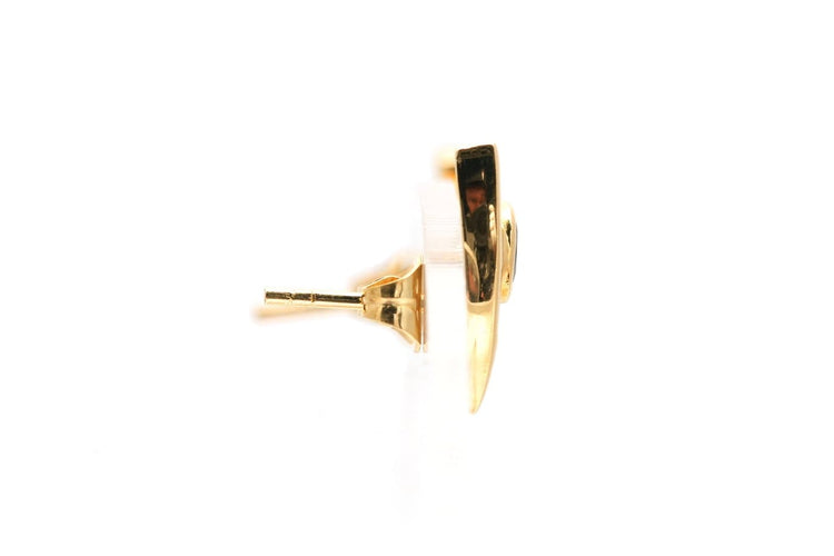Boucles d'oreilles contemporaines en or jaune, saphirs et diamants 58 Facettes B914