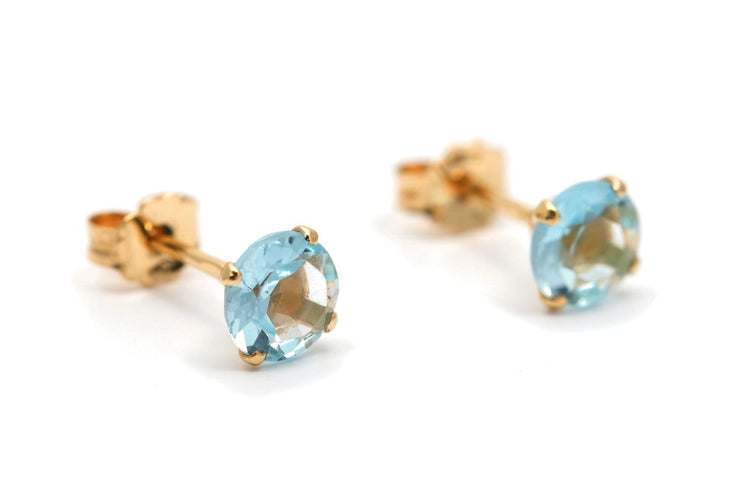 Boucles d'oreilles contemporaines en or jaune 18 carats et topazes 58 Facettes 24009