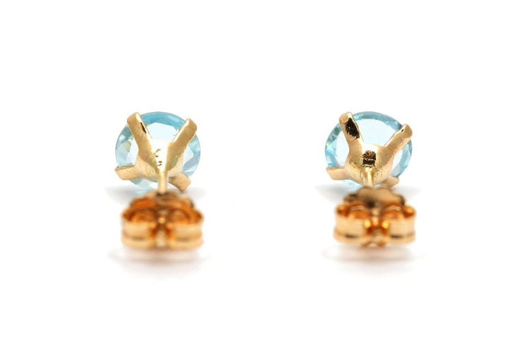 Boucles d'oreilles contemporaines en or jaune 18 carats et topazes 58 Facettes 24009