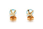 Boucles d'oreilles contemporaines en or jaune 18 carats et topazes 58 Facettes 24009