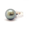 Bague 54 Bague solitaire perle de Tahiti en or blanc 18 carats 58 Facettes BVP-BIJ-0095