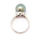 Bague 54 Bague solitaire perle de Tahiti en or blanc 18 carats 58 Facettes BVP-BIJ-0095