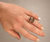 54 Bague de cocktail en or jaune et quartz fumé 58 Facettes F42-1