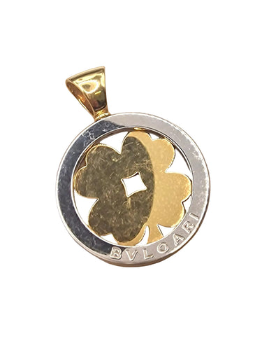 Bvlgari Tondo - Pendentif trèfle en or jaune 18 ct et acier 58 Facettes CV-114