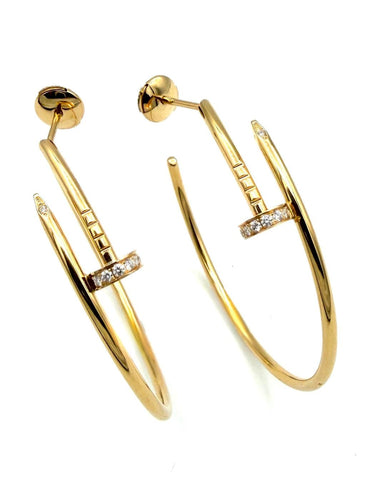 Cartier Juste un Clou - Créoles en or rose et diamants 58 Facettes CARTIER BO