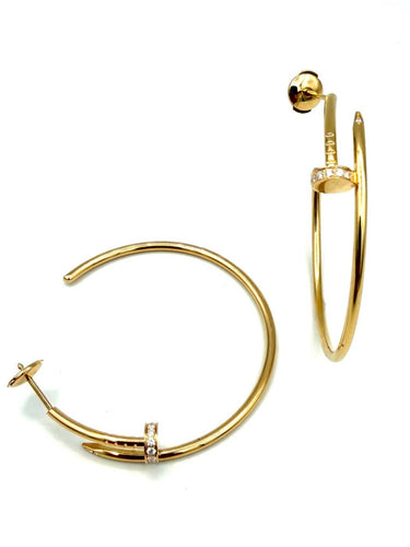 Cartier Juste un Clou - Créoles en or rose et diamants 58 Facettes CARTIER BO
