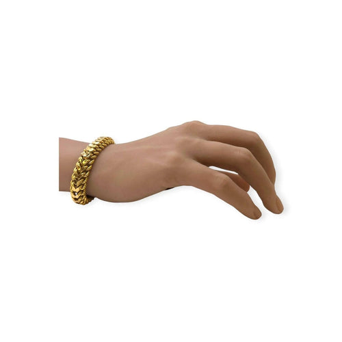 Bracelet maille américaine en or jaune 750 58 Facettes 330102054