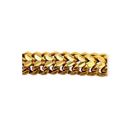Bracelet maille américaine en or jaune 750 58 Facettes 330102054
