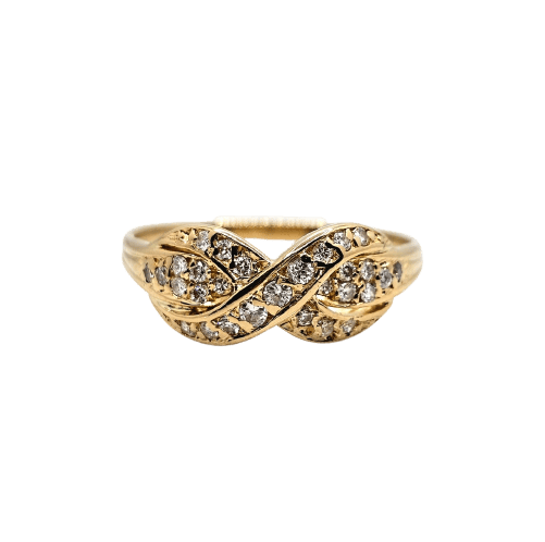 Bague vintage en or jaune et diamants