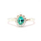 Bague 54 Bague en or blanc 18 carats, émeraude et diamants 58 Facettes BVP-BAG-0098