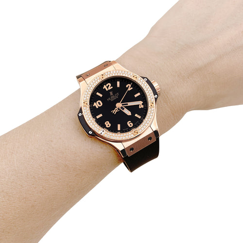 Montre Hublot Big Bang Original Gold Diamonds - Montre en or rose, titane et diamants 58 Facettes 35838