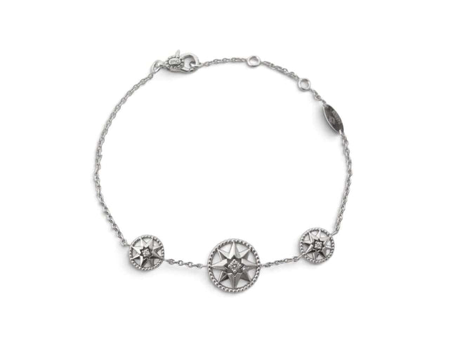 Dior Rose des Vents - Bracelet 3 motifs en or blanc, diamants et nacre 58 Facettes 276468