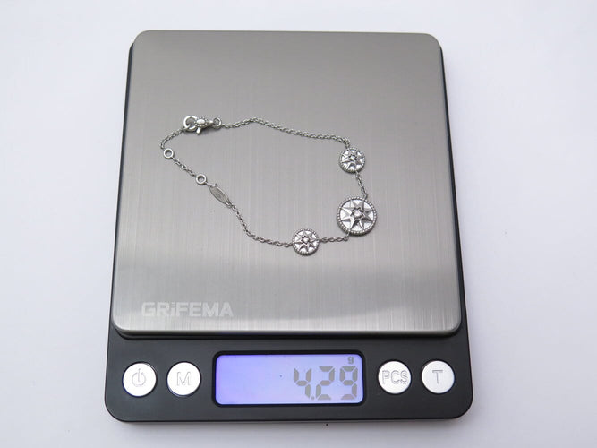Dior Rose des Vents - Bracelet 3 motifs en or blanc, diamants et nacre 58 Facettes 276468