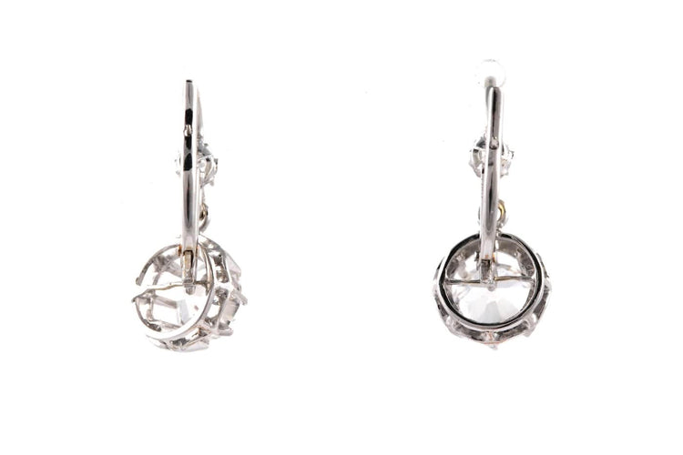 Boucles d'oreilles en or blanc 18 carats serties de zirconiums 58 Facettes B893