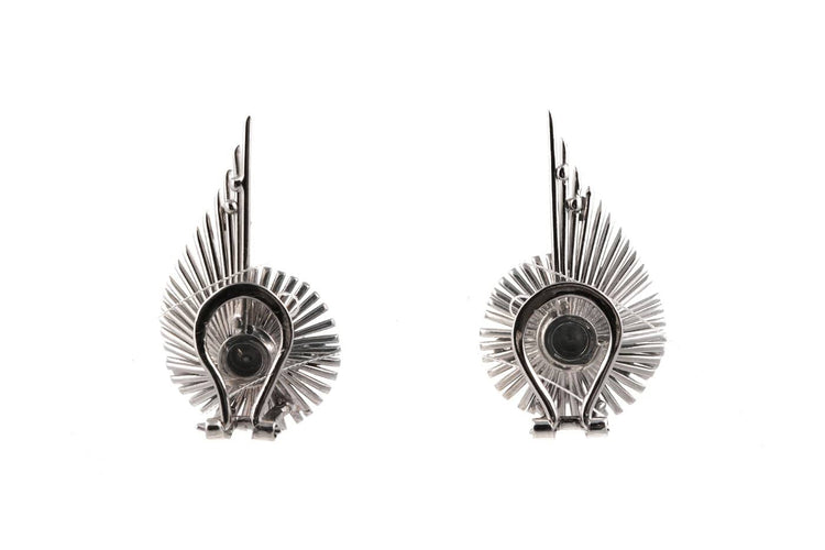 Boucles d'oreilles années 70 en or blanc et diamants 58 Facettes 23898