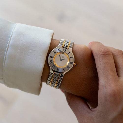 Cartier Must 21 - Montre SM cadran argenté en acier et or 58 Facettes 578