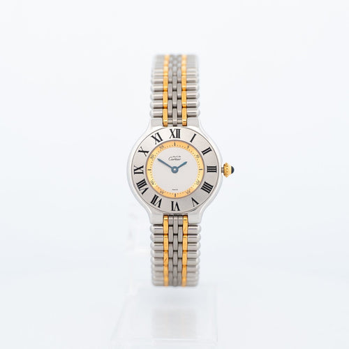 Cartier Must 21 - Montre SM cadran argenté en acier et or 58 Facettes 578