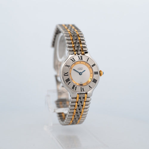 Cartier Must 21 - Montre SM cadran argenté en acier et or 58 Facettes 578