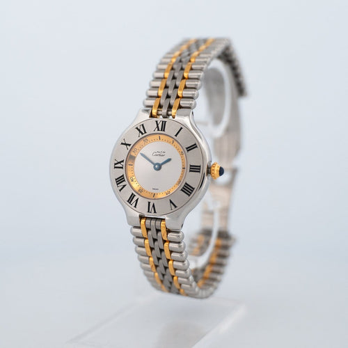 Cartier Must 21 - Montre SM cadran argenté en acier et or 58 Facettes 578