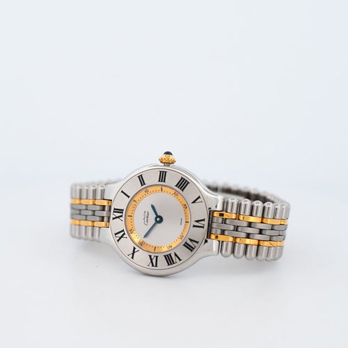 Cartier Must 21 - Montre SM cadran argenté en acier et or 58 Facettes 578