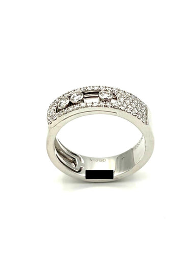 53 Messika Move Noa Pavé - Bague en or blanc et diamants 58 Facettes MESSIKA BG