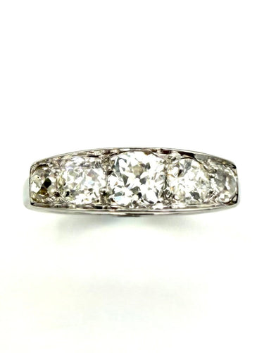 54 Jarretière - Bague en or blanc et diamants 58 Facettes VINTAGE BG