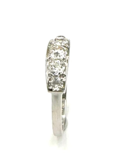 54 Jarretière - Bague en or blanc et diamants 58 Facettes VINTAGE BG