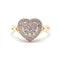 Bague 54 Bague cœur en or jaune 18 carats et diamants 58 Facettes BVP-BAG-0102