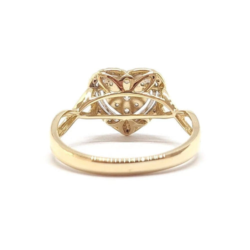 Bague 54 Bague cœur en or jaune 18 carats et diamants 58 Facettes BVP-BAG-0102