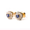 Boucles d'oreilles marguerites en or jaune, saphirs et diamants 58 Facettes LMB-329