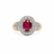 54 Bague en or blanc et or jaune, rubis et diamants 58 Facettes 1.0002290/6