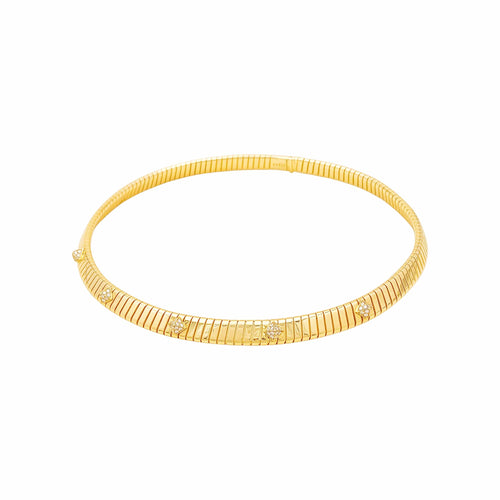 Collier Bulgari Tubogas - Collier en or jaune et diamants 58 Facettes 35955