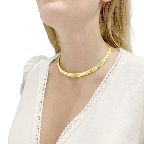 Collier Bulgari Tubogas - Collier en or jaune et diamants 58 Facettes 35955