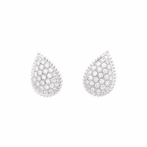 Boucles d'oreilles Boucheron Serpent Bohème - Boucles d'oreilles motif L en or blanc et diamants 58 Facettes 35957