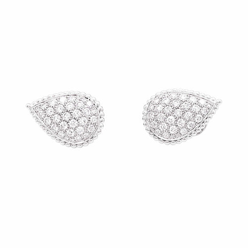Boucles d'oreilles Boucheron Serpent Bohème - Boucles d'oreilles motif L en or blanc et diamants 58 Facettes 35957