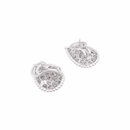 Boucles d'oreilles Boucheron Serpent Bohème - Boucles d'oreilles motif L en or blanc et diamants 58 Facettes 35957