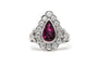 58 Bague contemporaine en or blanc 18 carats, diamants et tourmaline 58 Facettes 23580