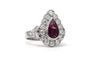 58 Bague contemporaine en or blanc 18 carats, diamants et tourmaline 58 Facettes 23580