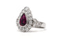 58 Bague contemporaine en or blanc 18 carats, diamants et tourmaline 58 Facettes 23580