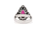 58 Bague contemporaine en or blanc 18 carats, diamants et tourmaline 58 Facettes 23580