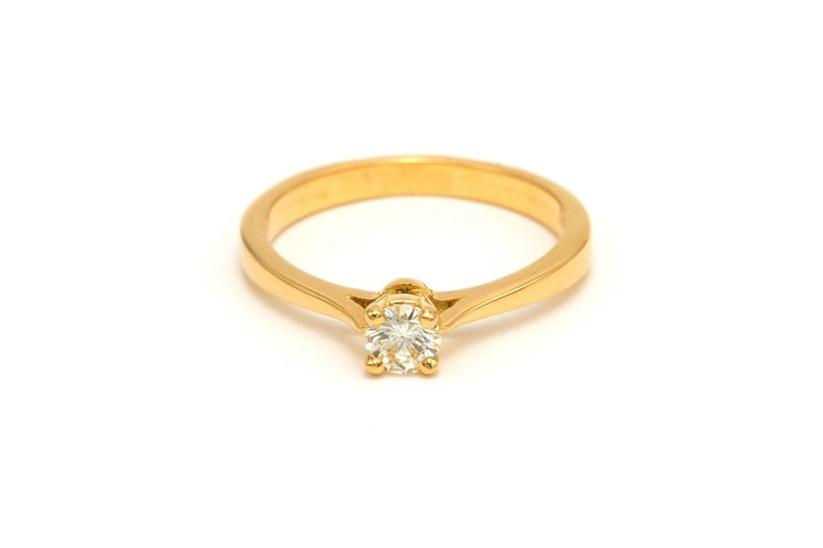 52 Solitaire contemporain - Bague en or jaune 18 carats et diamant 58 Facettes 19410