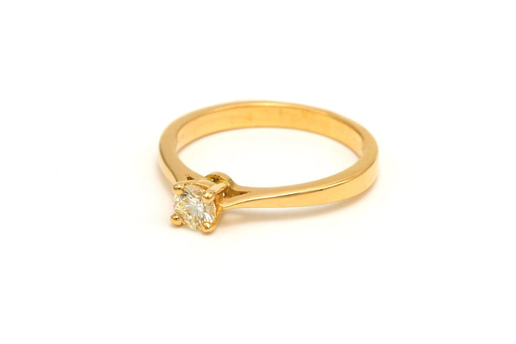 52 Solitaire contemporain - Bague en or jaune 18 carats et diamant 58 Facettes 19410